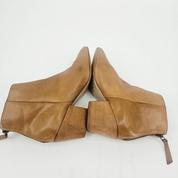 Matisse Croft Light Tan Block Heel Pointy Toe Western Booties Ankle Boot Size 9 - Picture 6 of 10